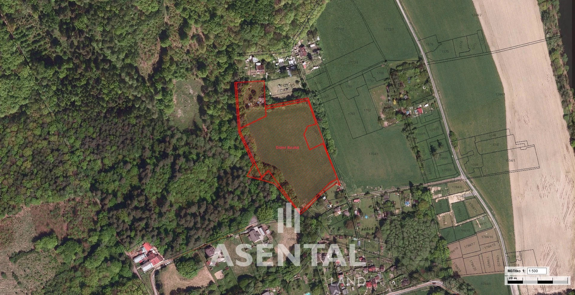 Prodej souboru pozemků o celkové výměře 14 011 m² v k.ú. Dolní Suchá